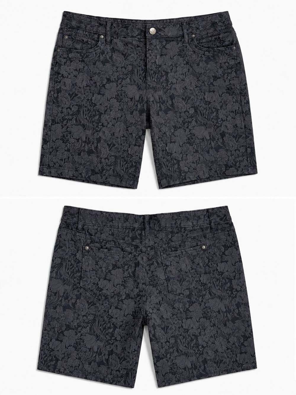 Simply Vera Vera Wang Floral Brocade Shorts Black